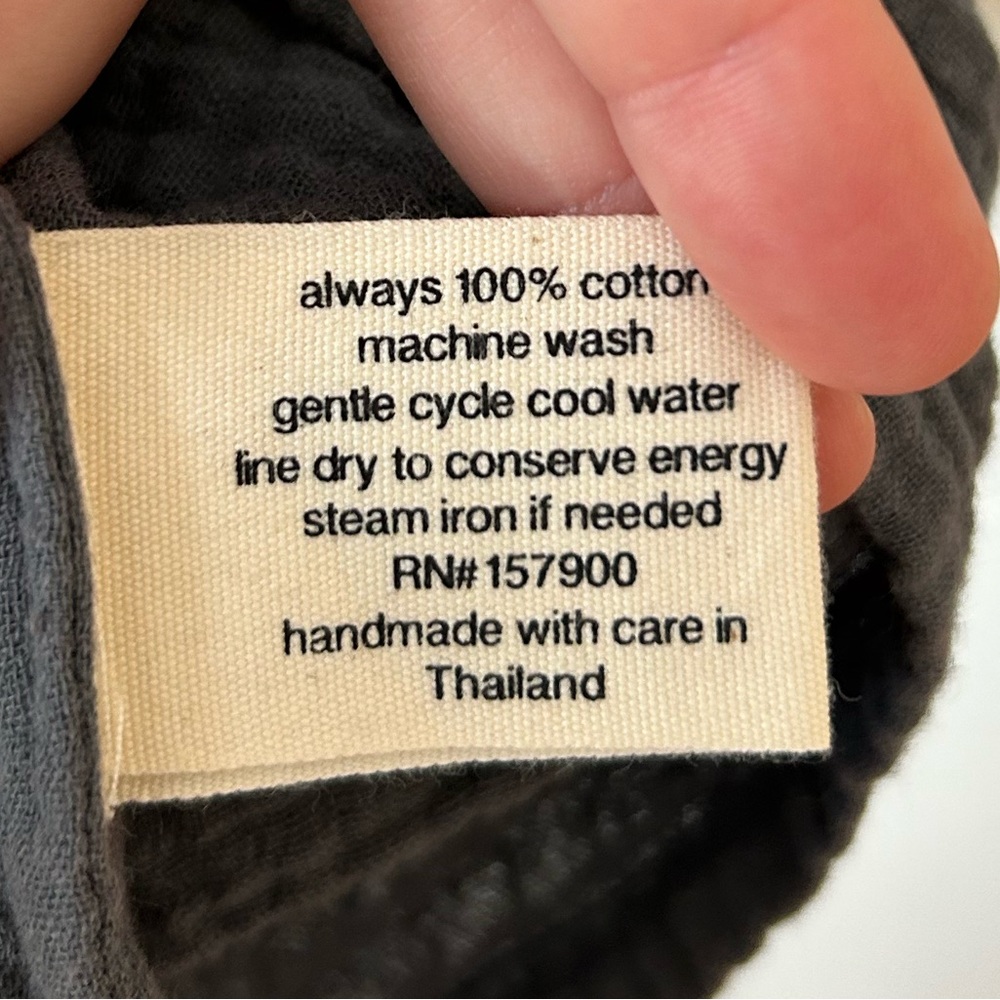 Honest Cotton Oversized Gauze Hoodie in Charcoal Grey, One Size - Picture 7 of 8